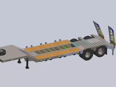 30 Tons Lowboy Semitrailer Fixed Neck  3D model