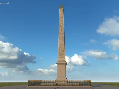 Luxor Obelisks Paris France 3D model