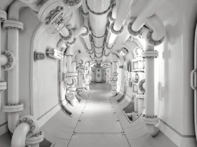 Submarine Corridor 3D model purchase