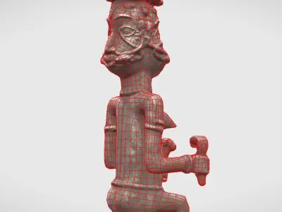 Double-faced Osun Altar Figurine Low-poly 3D model