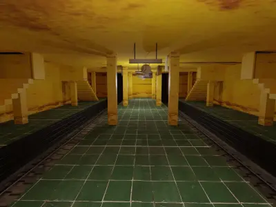 Dirty Metro Station Low-poly 3D model