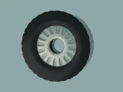 Toy Car Wheel Low-poly 3D model