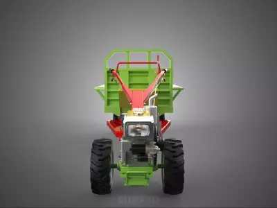 IMPLEMENT HAULAGE TRAILER FARM AGRICULTURAL VEHICLE TRACTOR CART 3D model
