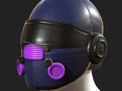 Helmet scifi fantasy futuristic military combat  Low-poly 3D model 2