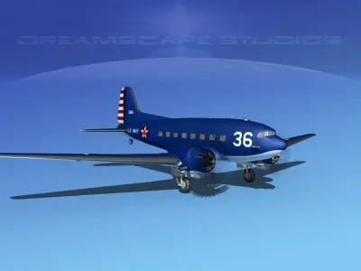 Douglas R-4D Dakota US Navy V1 3D model