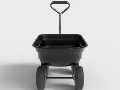 GARDEN DUMP CART Low-poly 3D model