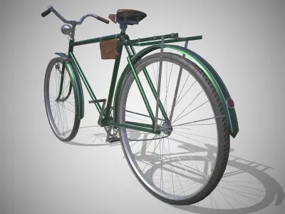 Customizable Vintage Bicycle Green - Updated for 2021 Low-poly 3D model