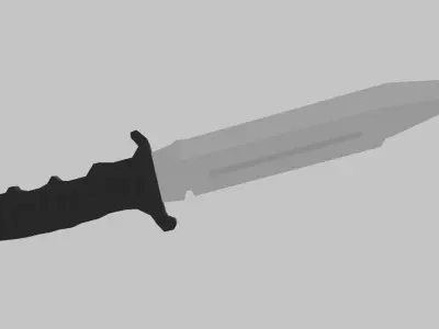 Low Poly Jungle Combat Military Knife Low-poly 3D model