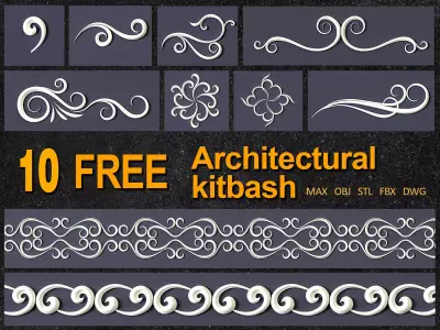 10 Free Architectural Kitbash Free 3D model