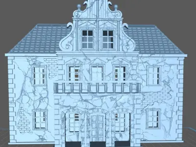 4-part Gothic Mansion 3D print model