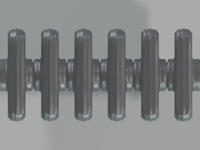 Classic Cast Iron Radiator 4C6 3D model