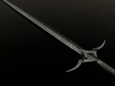 Dark sword Free low-poly 3D model