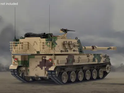 Self Propelled Howitzer K9 Thunder Rigged 3D model
