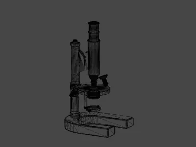 Antique Microscope Low-poly 3D model
