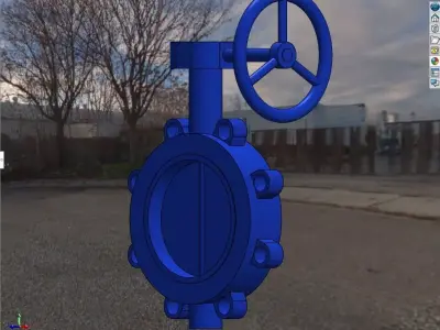 Butterfly valve PN16 3D model