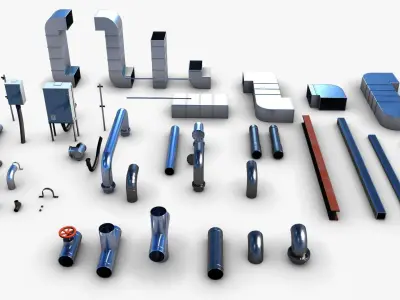 Roof Pipe Tile Low-poly 3D model