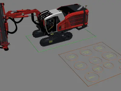 Rigged Surface top hammer drill rig Ranger DX800i 3D model