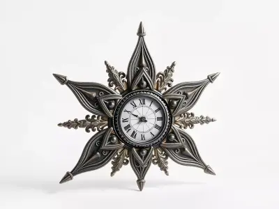 Ornate Brass Clock model pack Low-poly 3D model