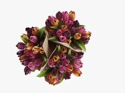 Flowers In Bucket 3D model