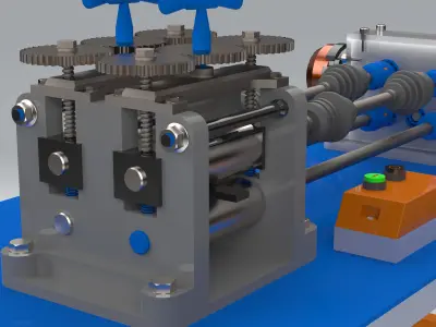 Motorized Industrial Rolling Mill 3D Model for Metal Forming  3D model