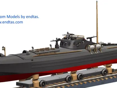 Thornycroft 70ft Coastal Motor Boat 3D print model