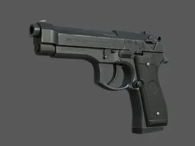 Simple3D Beretta 92 01 Low-poly 3D model