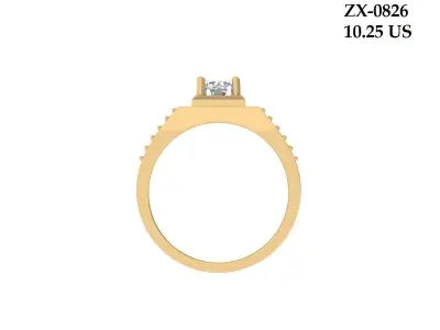Solitaire Engagement Ring 3D print model 106