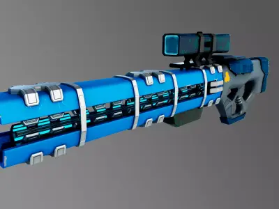 Gauss magnetic gun Low-poly 3D model