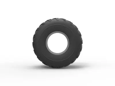 Monster Jam tire 34 Scale 1 to 25 3D print model