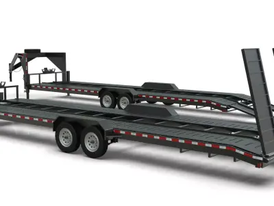 Texas Pride Trailers  Lowboy Bumper Pull and Gooseneck 2 in 1 Low-poly 3D model