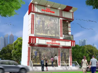 cloth store Low-poly 3D model