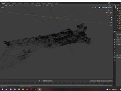 combat space battleship 3D model