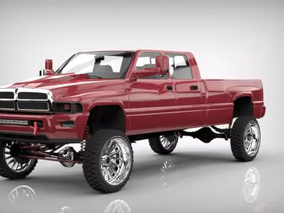 DODGE RAM LIFTED  Low-poly 3D model