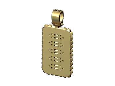 Vintag diamond and baguettes clusters pendant with bail 3D print model