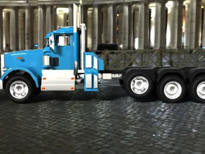 Peterbilt 389 Heavy Haul   Stylized Truck 3D Model Low-poly 3D model