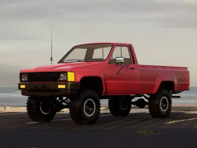 ZBL Pickup Car V2 - Unreal Engine Project Low-poly 3D model