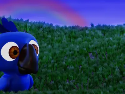 Cartoon Parrot  3D model