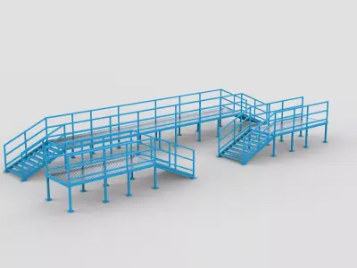 Industrial Metal Platform 02 3D model