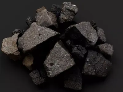 asphalt debris pile detail PBR photogrammetry Low-poly 3D model