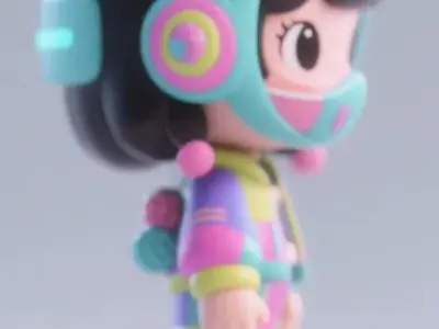 Cyber - Cute Girl 3D model