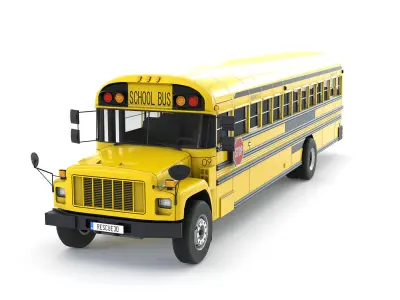 School Bus Low-poly 3D model