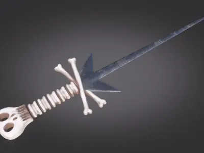 Stylized Medieval Sword melee weapon game ready Low-poly 3D model