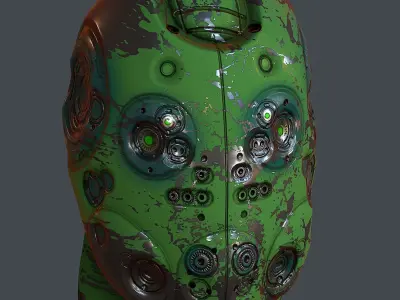 Gas mask helmet 3d model scifi Low-poly  Low-poly 3D model 77