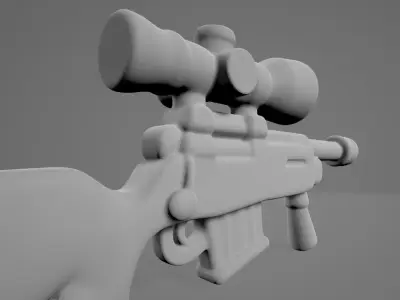 Stylized Sniper Rifle Fortnite Style 3D Model 3D model
