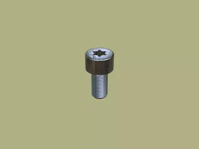 Collection of Steel Stained Torx Cap Bolts 3D Model Pack