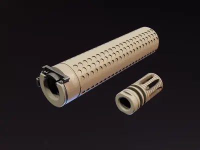 QDSS NT4 Suppressor Low-poly 3D model