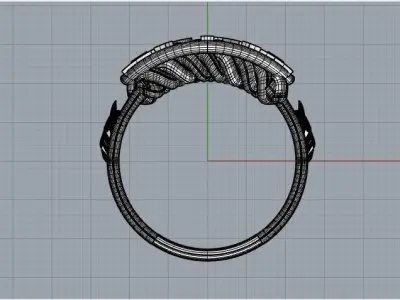 Horse shoe initial ring 3D model