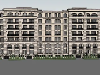 Classical apartment commercial building 3d model 3D model