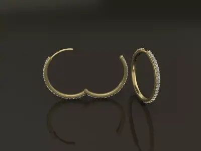Earring Infinity Diamond Hoop Large Size 22mm Inside Diameter 3D print model