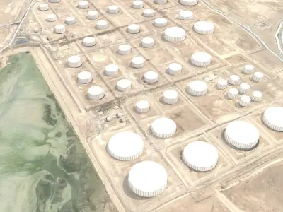 Petroleum Storage Tanks Sitra  Bahrain Industrial area Free 3D model